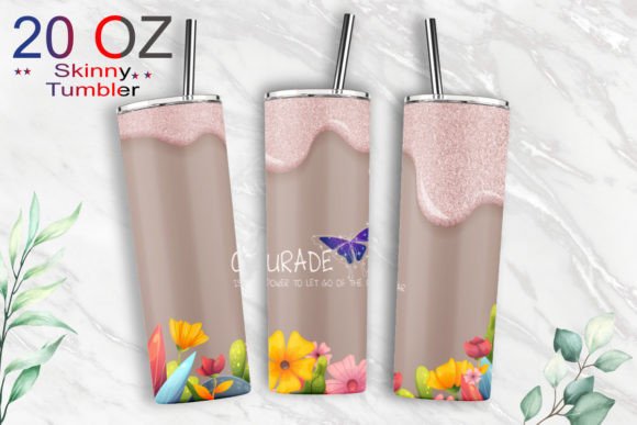 20oz Tumbler Flowers Sublimation Graphics & Print Templates