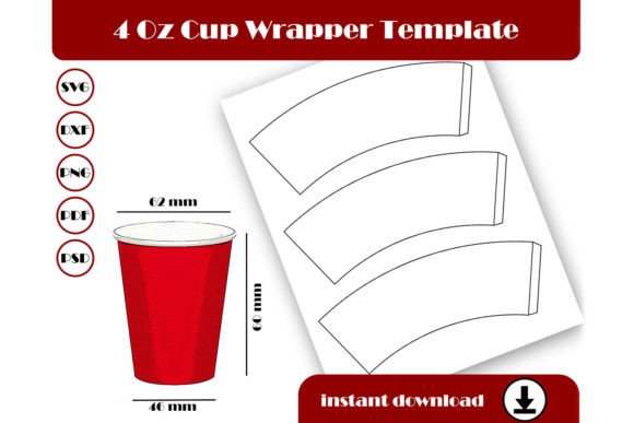 4oz Cup Wrapper Template: Graphics & Print Template Review