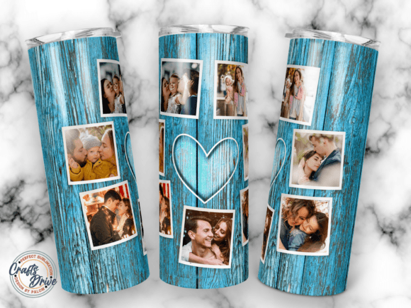 7 Wood Photo Collage Tumbler 20oz Png: Graphics & Crafts