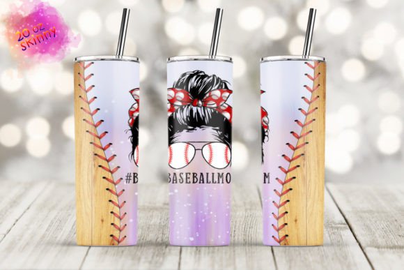 BASEBLL MOM 20oz Skinny Tumbler: Graphics & Print Templates