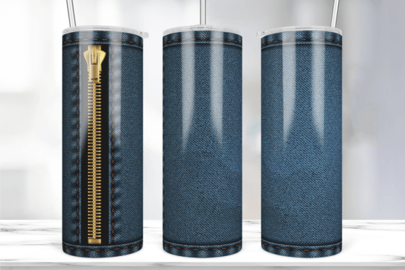 Blue Jean Denim Tumbler Wrap: Graphics & Print Templates
