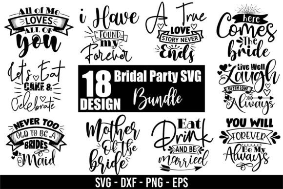 Bridal Party SVG Bundle: Graphics & T-Shirt Designs