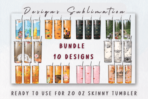 BUNDLE 10 Designs Tumbler Sublimation