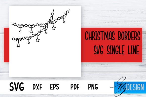Christmas Borders Single Line SVG Foil