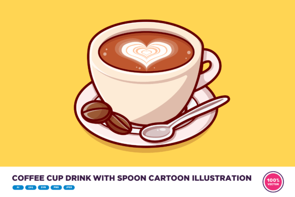 Coffee Cup Cartoon Graphics for Editorial Illustrations