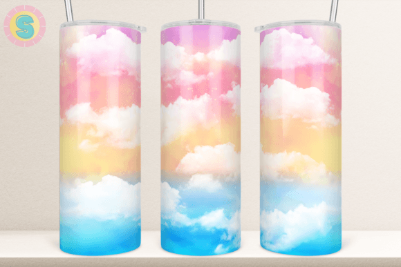 Colorful Sky Cloud 20Oz Tumbler Wrap for Crafts & Graphics
