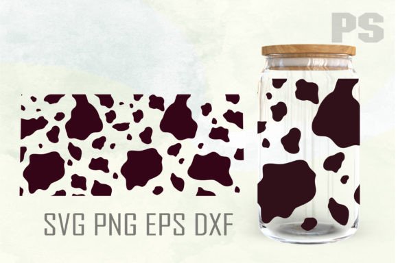 Cow Can Glass Wrap SVG, 16oz Libbey Beer