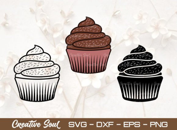 Cup Cake Bundle Cut File: Sweet Graphics & Illustrations