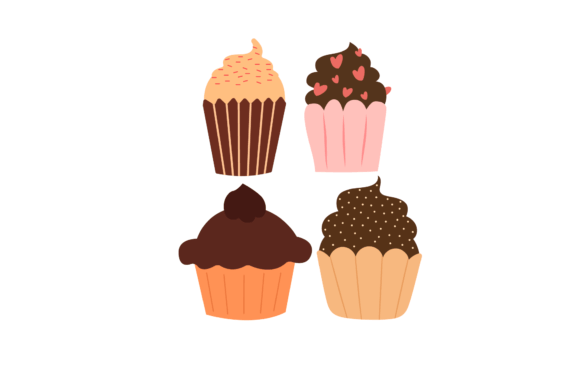 Food Brown Cup Cake Graphics & Icons Review for Sellers