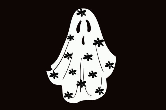 Ghost Flowers Tumbler: Spooky Season Crafts Graphics