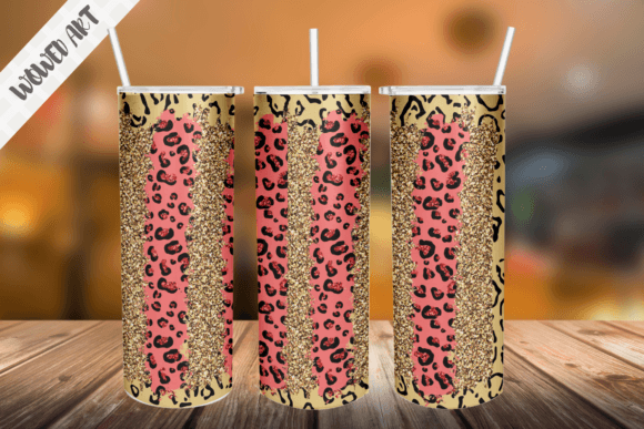 Leopard Stripe 20 Oz Skinny Tumbler Wrap