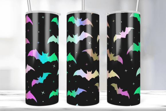 Multicolored Halloween Bat Tumbler Graphics & Print Templates