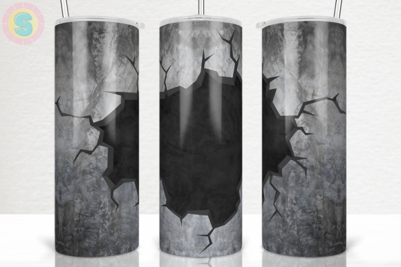 SEAMLESS Cracked Stone 20Oz Wrap for Graphics & Crafts