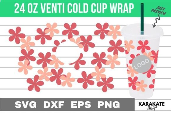 Spring Pink Venti Hole Wrap SVG for Crafts & Graphics