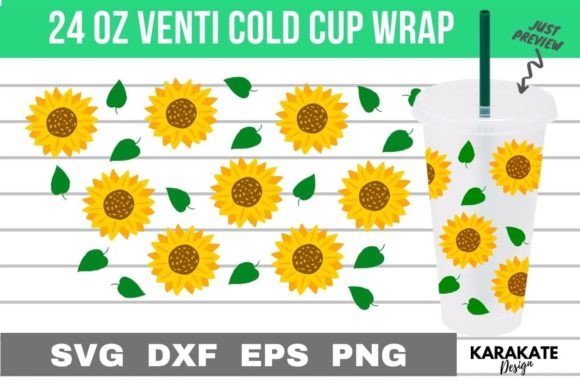 Sunflower Leaf Venti Cup Wrap: Graphics & Crafts