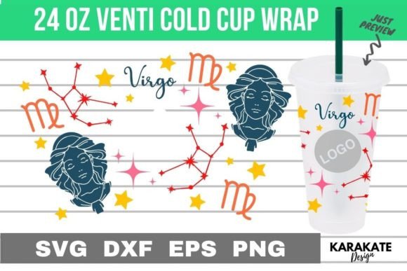 Virgo Zodiac Venti Wrap SVG for Crafts & Graphics