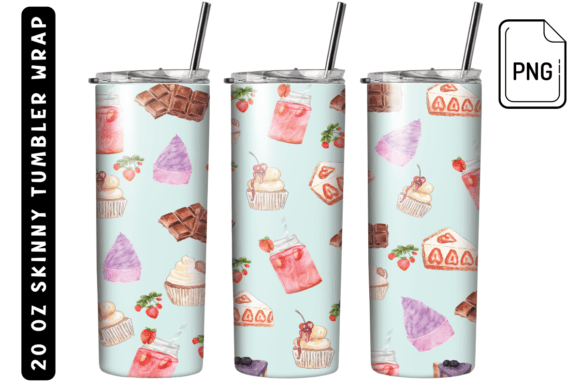 Watercolor Cake Topper Tumbler Wraps for Brand Graphics